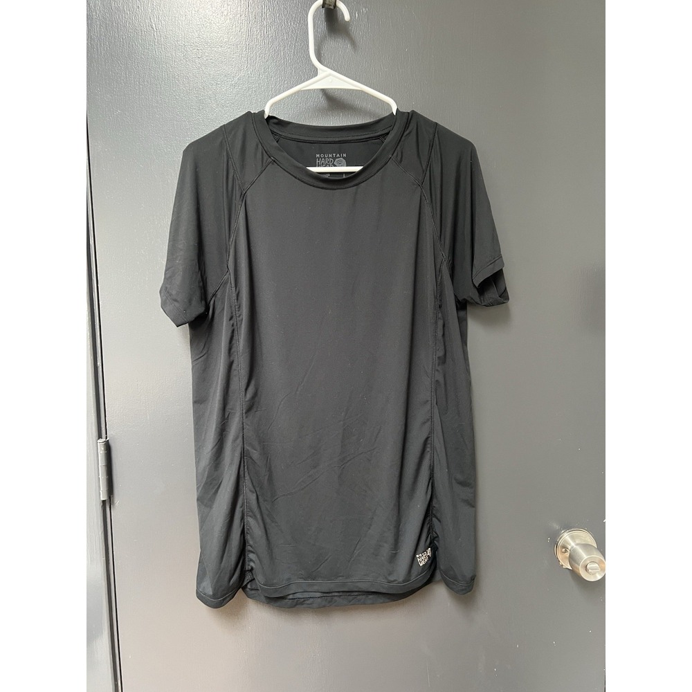 Mountain Hardwear Wicked Lite Shirt Womens Sz L Black Short Sleeve Hiking Tee